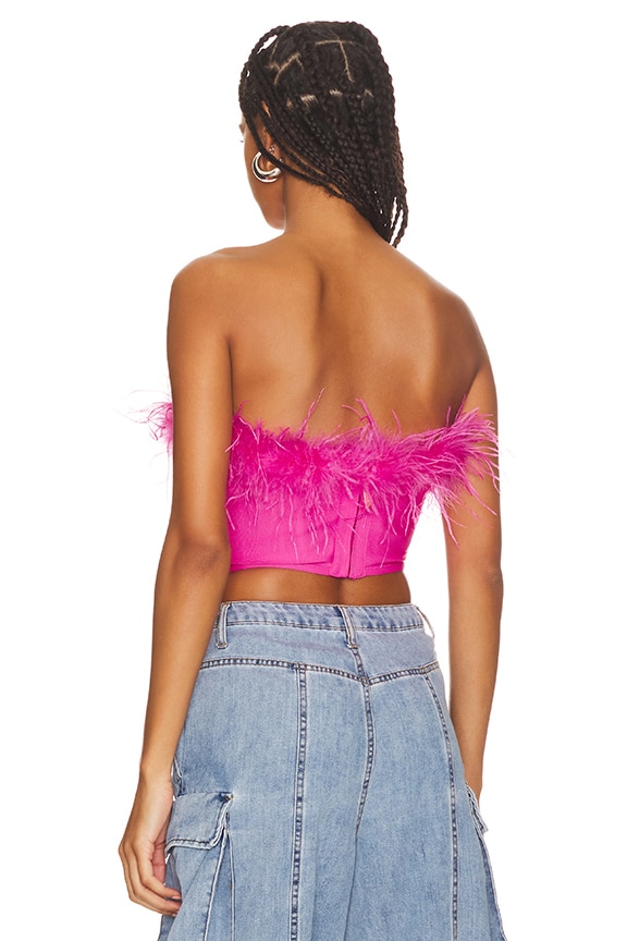 Shop Superdown Ramona Bustier Top In Hot Pink