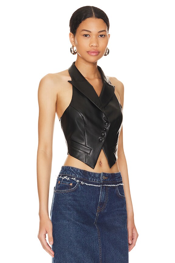 Superdown Josephina Faux Leather Vest | superdown