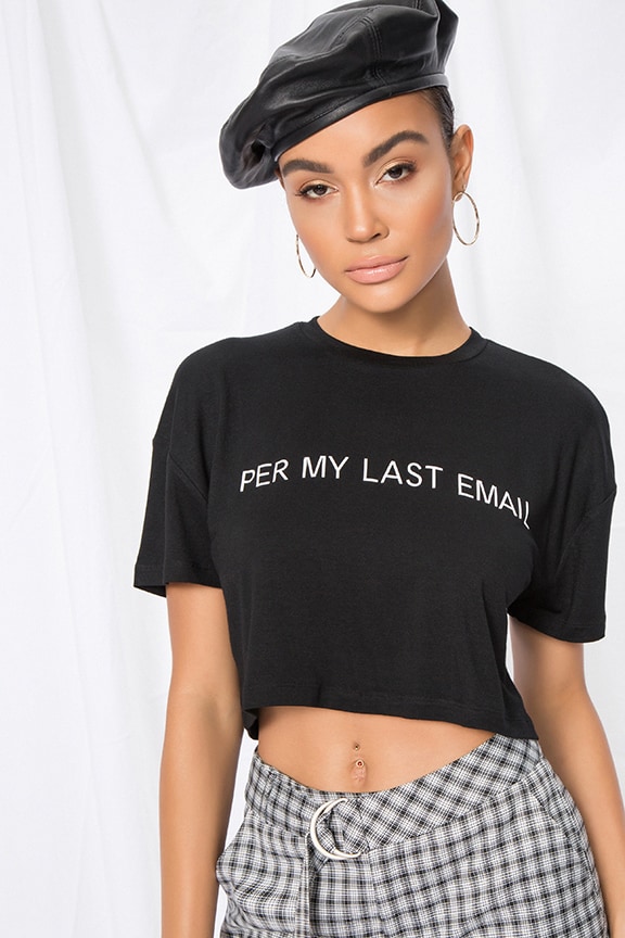 Image 1 of Jessica Cropped Tee in Black