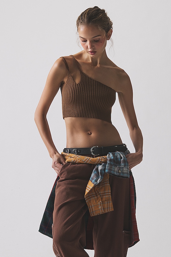 Superdown Cropped Tank In Brown