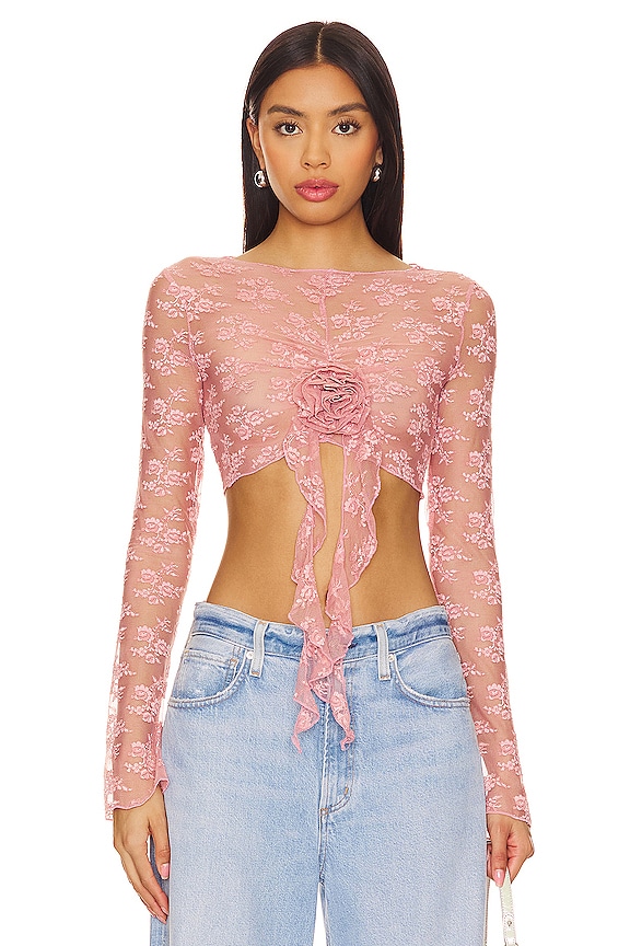 Image 1 of Cara Lace Top in Mauve