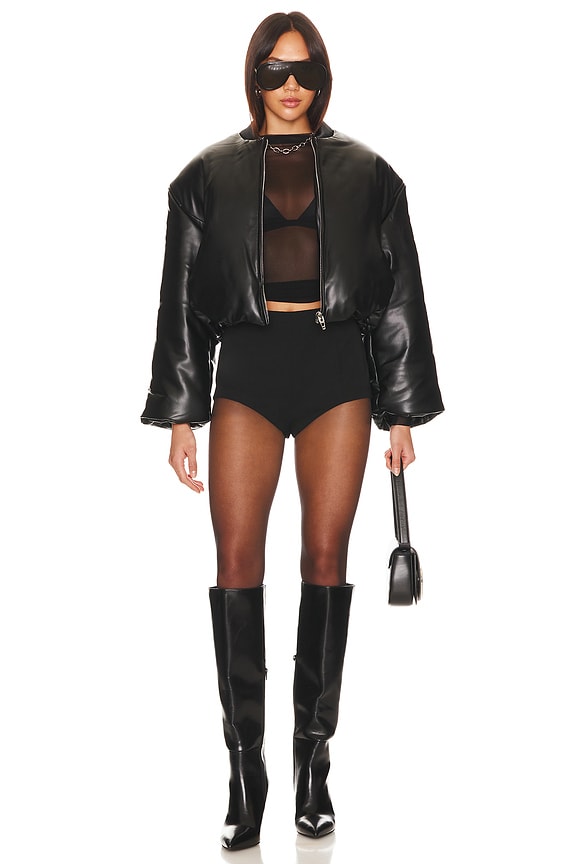 Superdown Eliza Sheer Mesh Top In Black