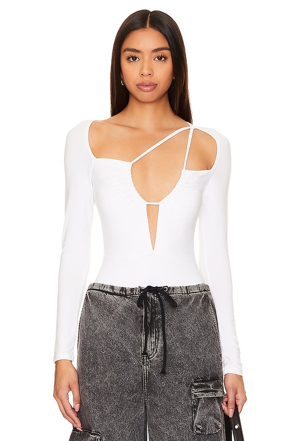 Image 1 of Aranza Ruched Bodysuit in White