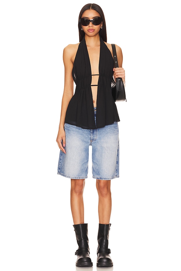 Superdown Wren Top In Black