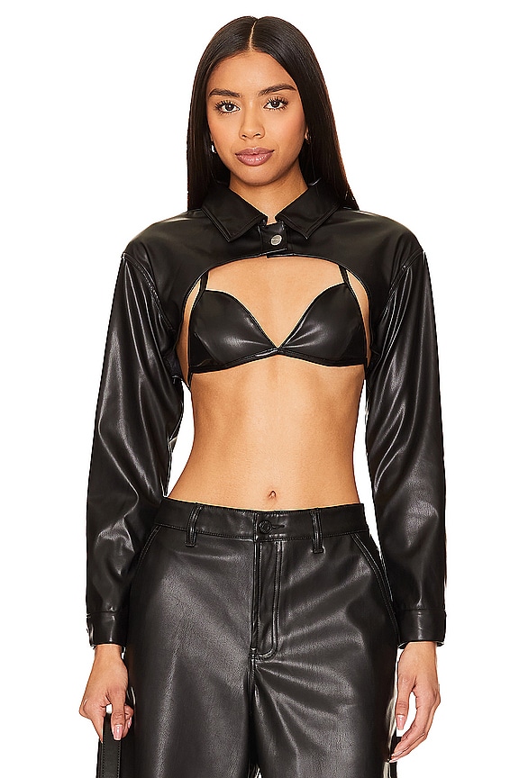 Shop Superdown Demi Crop Jacket Set In Black
