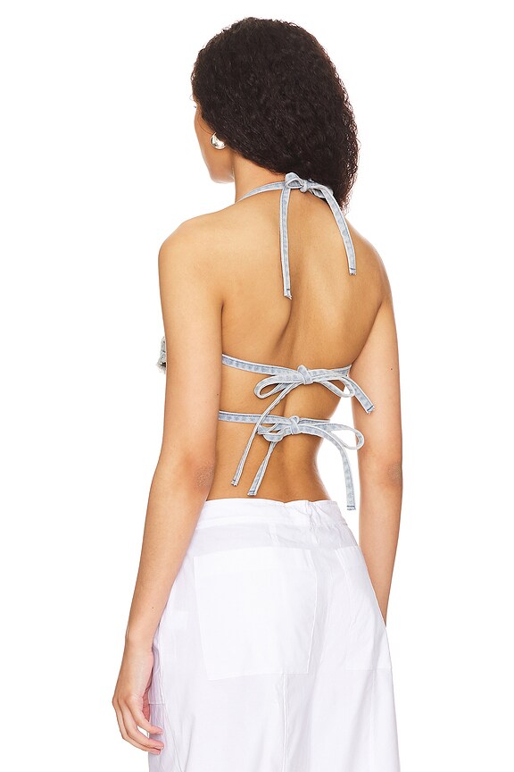 Superdown Analia Halter Top In Light Blue