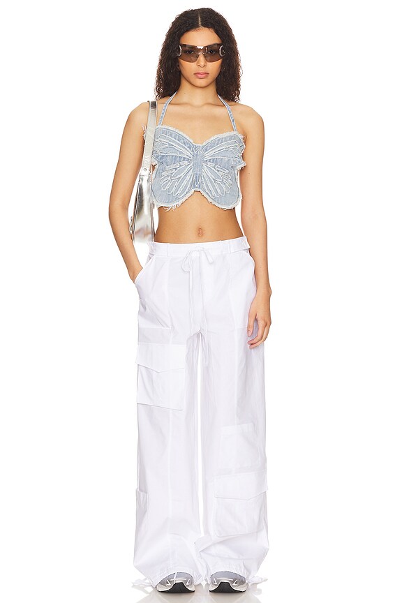 Superdown Analia Halter Top In Light Blue