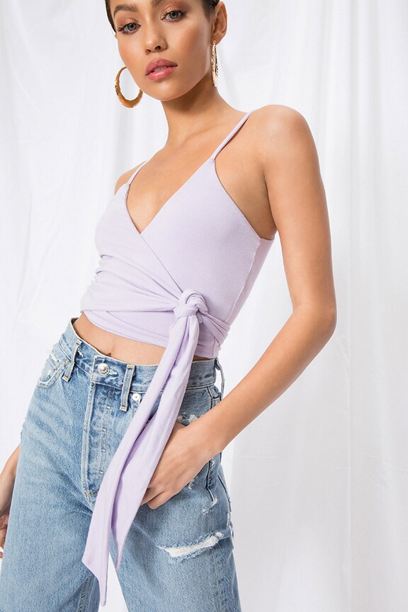 Image 1 of Blossom Wrap Tie Top in Lavender