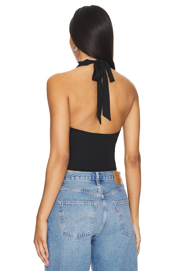 Superdown Jessalyn Halter Top In Black