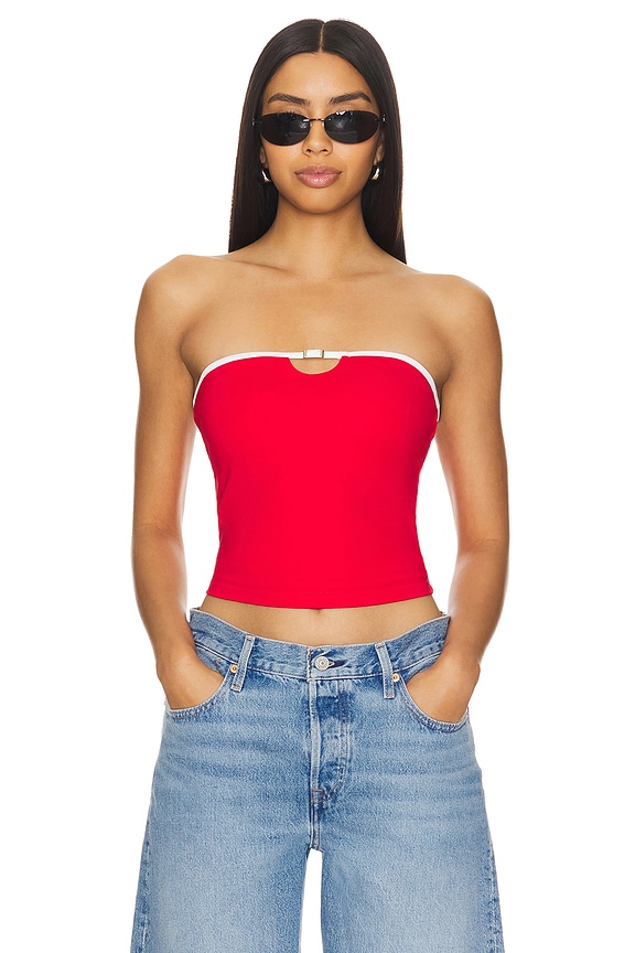 Image 1 of Whitney Strapless Top in Red