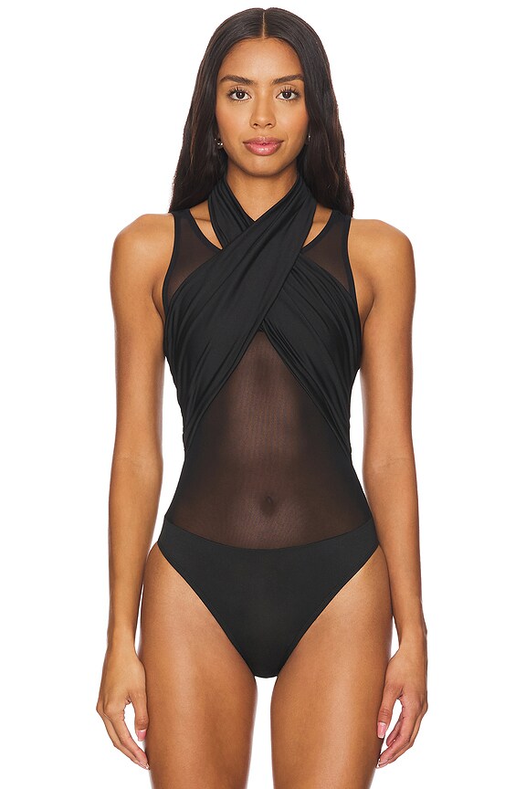 Superdown Danica Bodysuit In Black