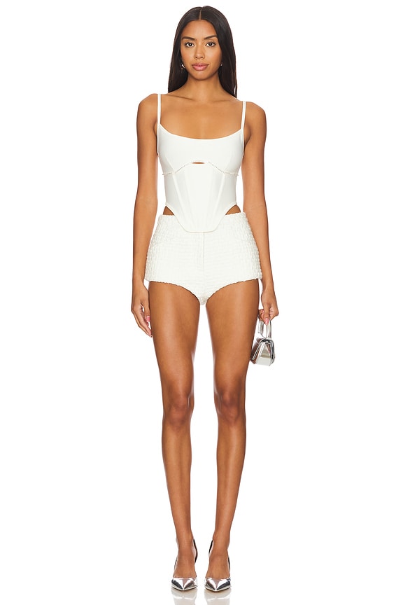 Superdown Gia Corset Top In White