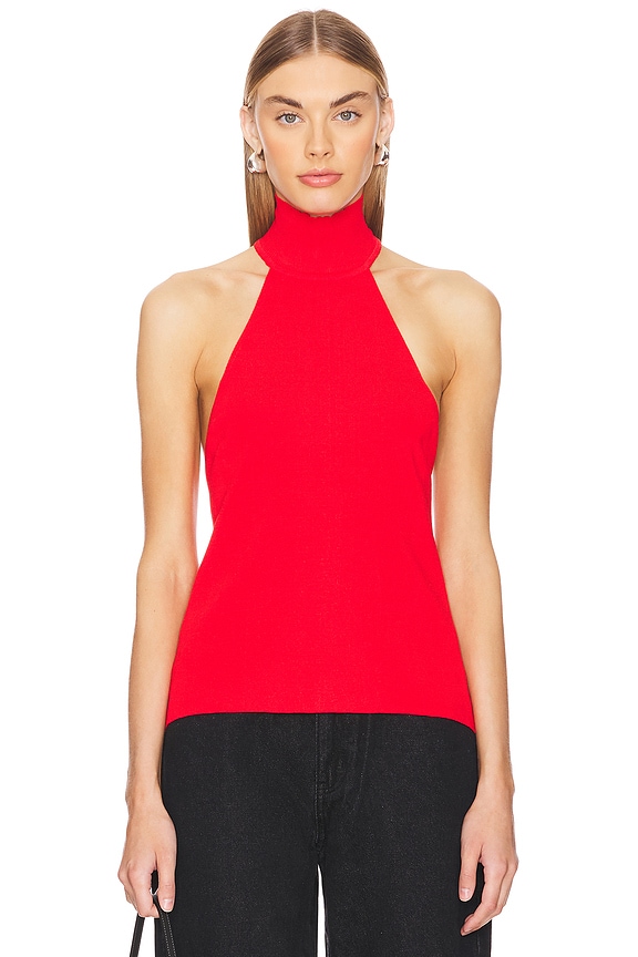 Image 1 of Keira Open Back Top in Cherry Red