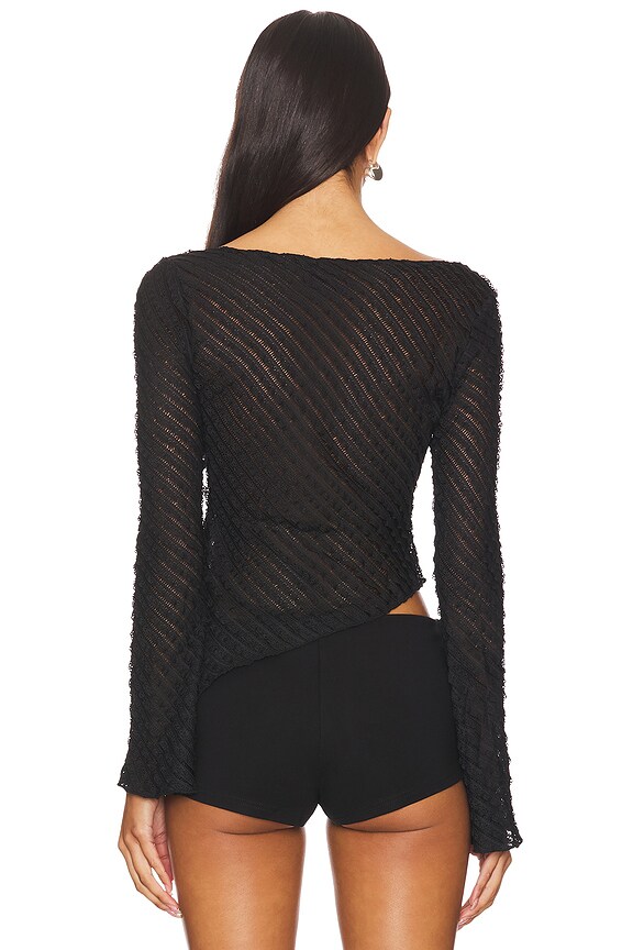 Superdown Jayne Long Sleeve Top In Black