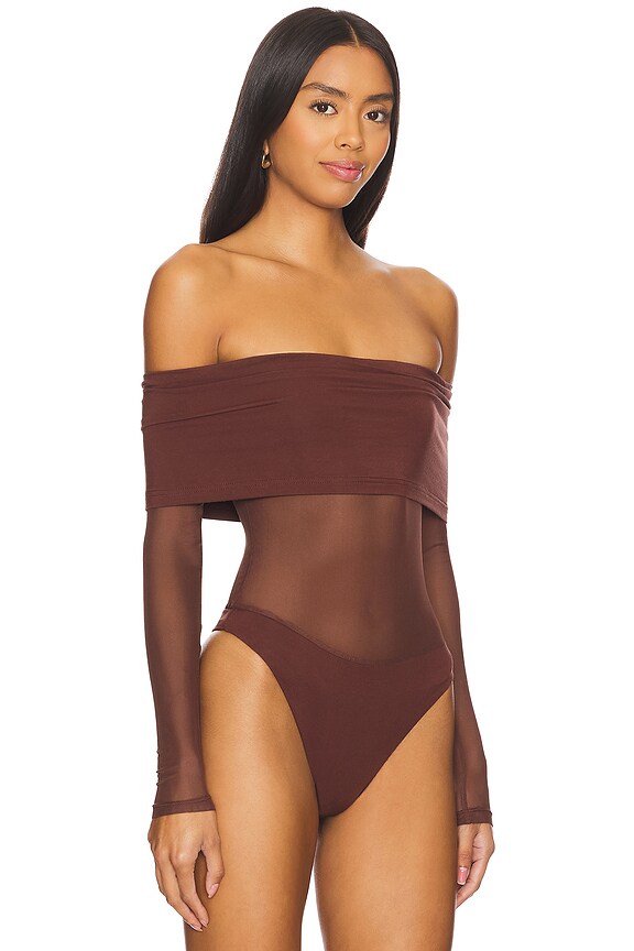 Superdown Koa Bodysuit In Chocolate Brown
