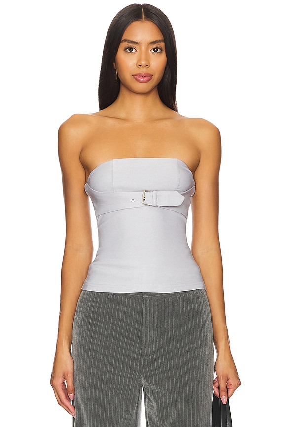 Image 1 of Capri Strapless Top in Grey