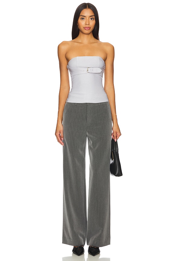 Superdown Capri Strapless Top In Grey