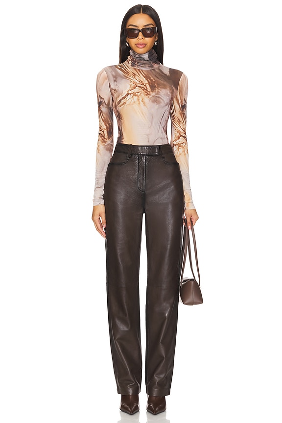 Superdown Kaia Top In Brown Multi