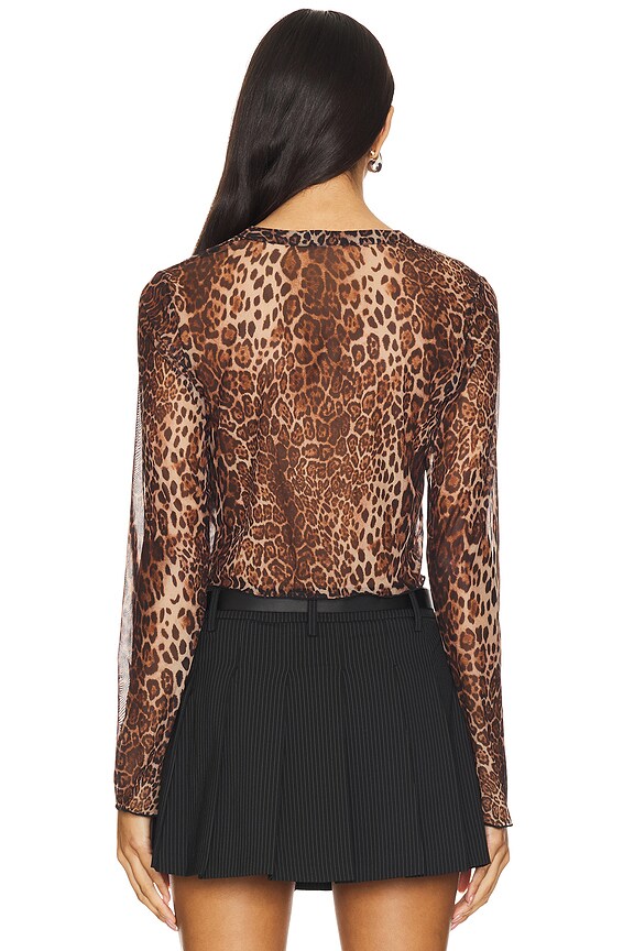 Superdown Becky Sheer Top In Brown Multi