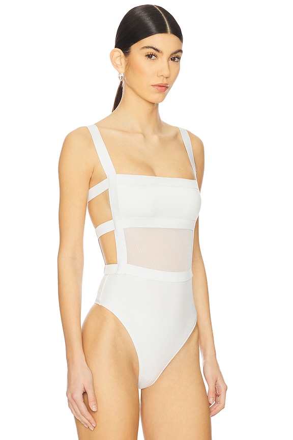Superdown Camille Strappy Back Bodysuit In White
