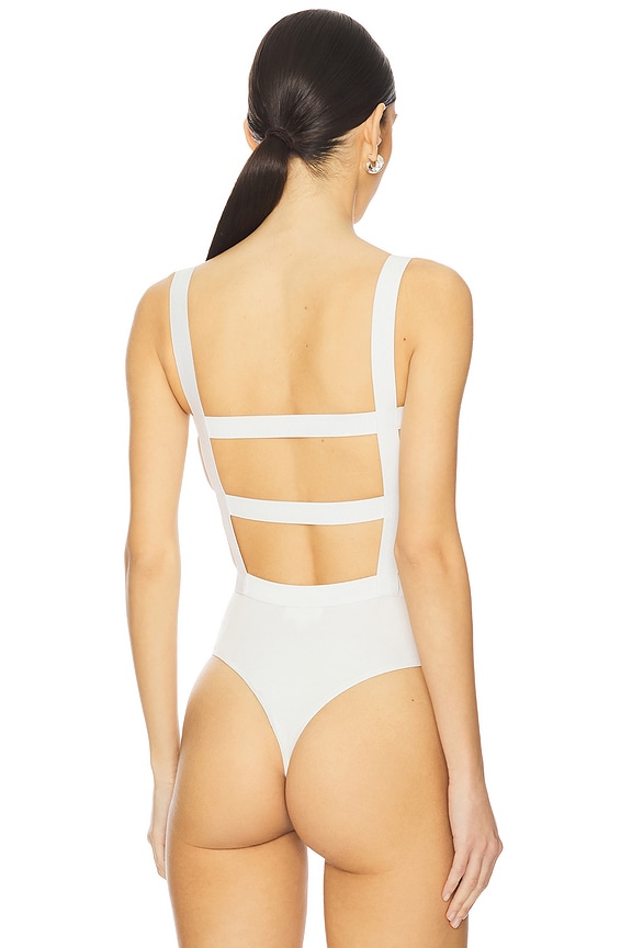 Superdown Camille Strappy Back Bodysuit In White