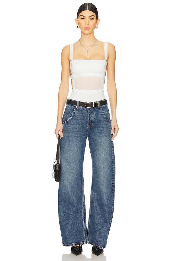 Superdown Camille Strappy Back Bodysuit In White