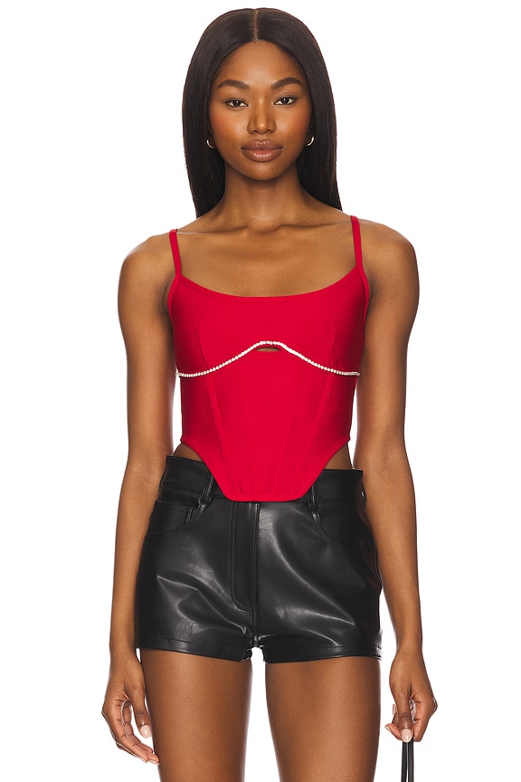 Image 1 of Gia Corset Top in Red