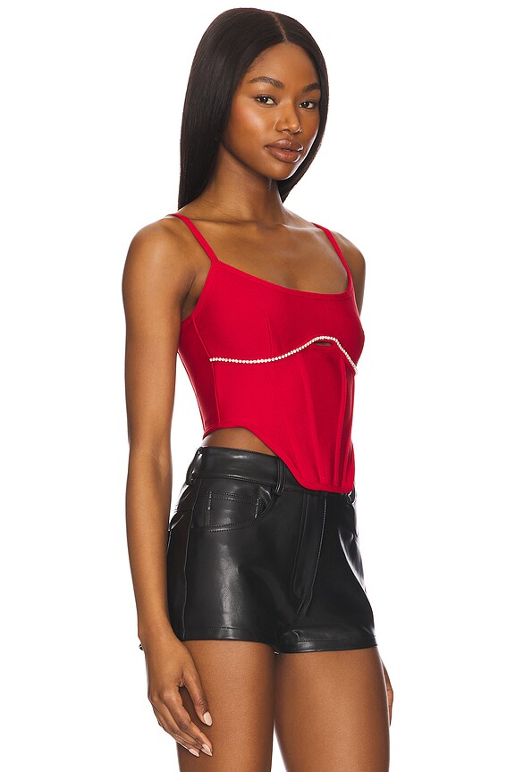 Superdown Gia Corset Top In Red