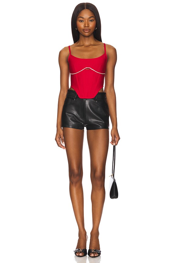 Superdown Gia Corset Top In Red
