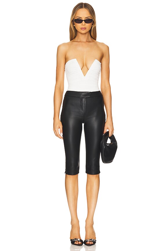 Superdown Vivienne Ruched Bodysuit In White