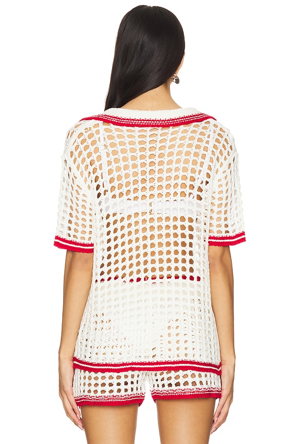 Superdown Short Sleeve Blouse In White