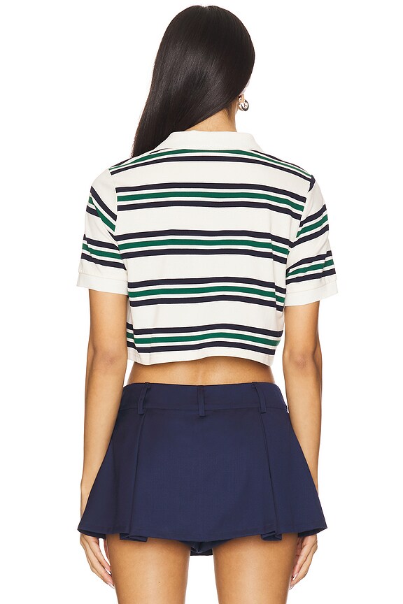 Superdown Aldi Polo Top In Ivory Multi