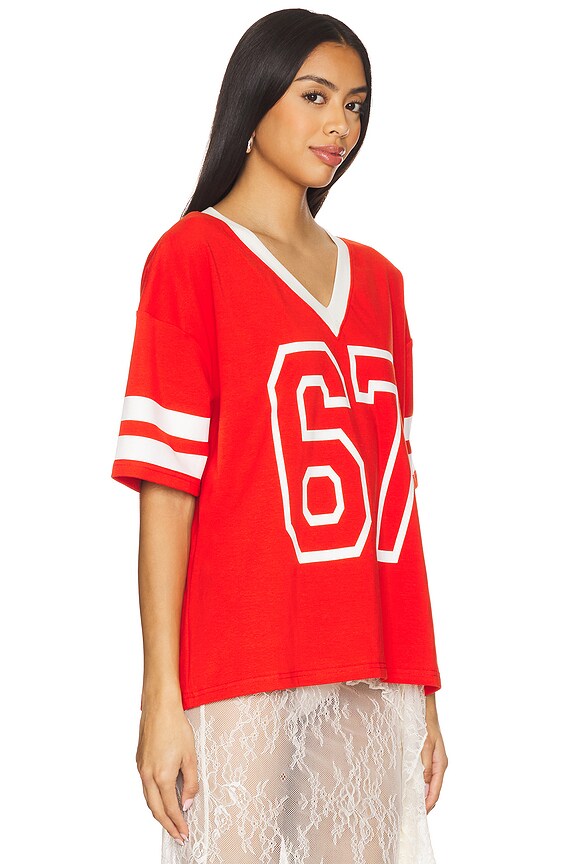 Superdown Milena Jersey Top In Red