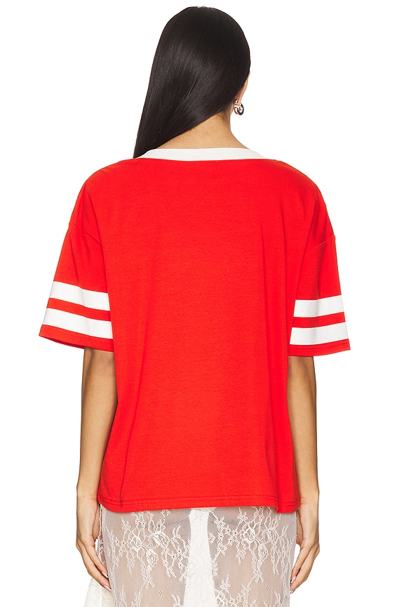 Superdown Milena Jersey Top In Red