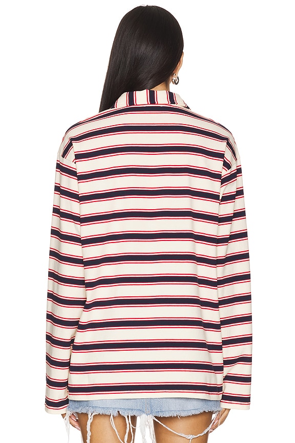 Superdown Cailyn Polo Top In Red & Navy