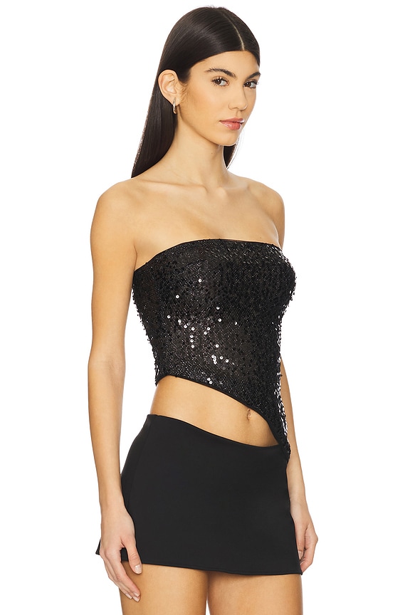 Superdown Patrize Asymmetrical Top In Black