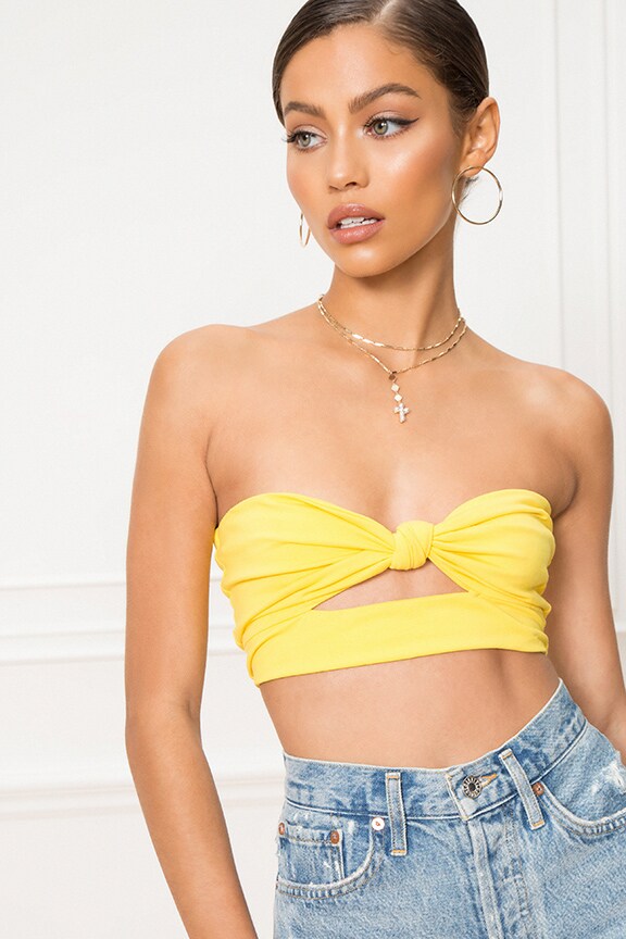 Image 1 of Hillary Strapless Top in Yellow