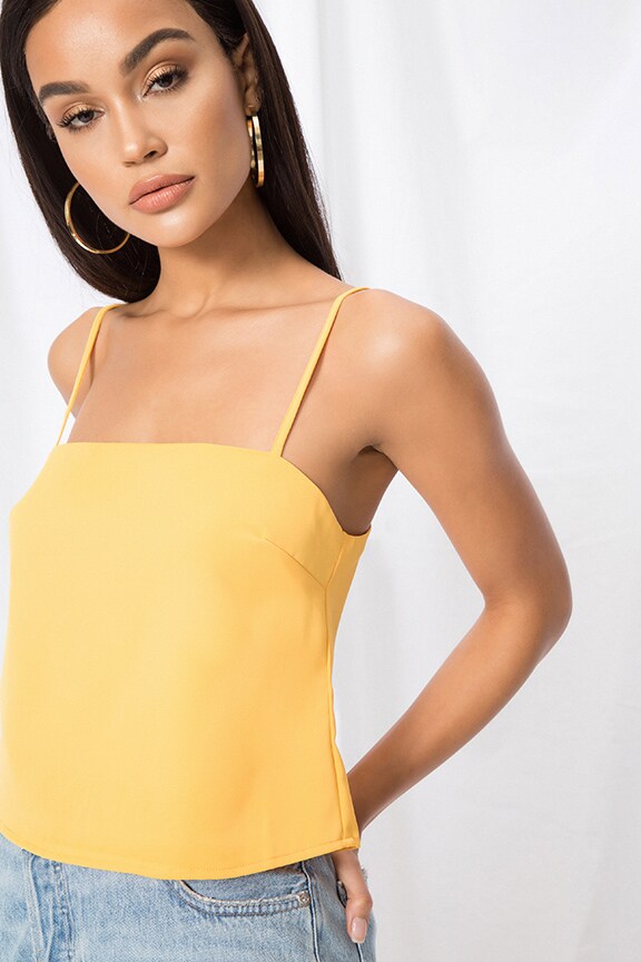 Image 1 of Kit Tie Back Top in Canary Yellow