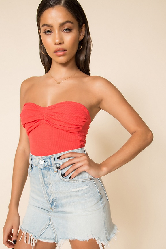 Image 1 of Jalissa Strapless Top in Red