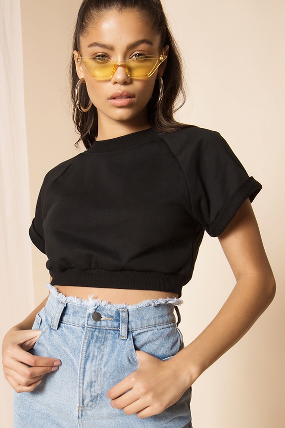 Image 1 of Tory Cropped Pullover in Black