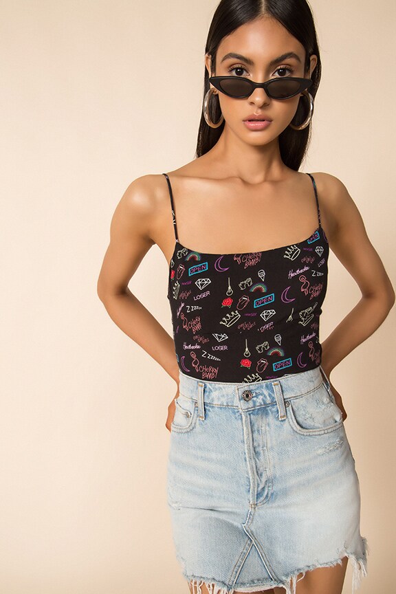 Image 1 of Dixie Backless Top in Black Multi