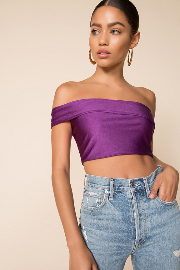 Image 1 of Kory One Shoulder Top in Purple
