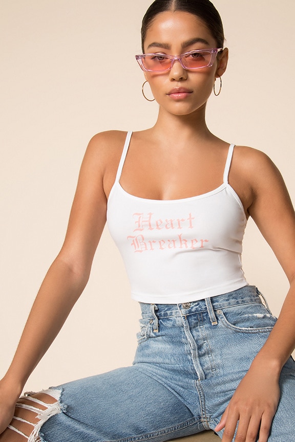 Image 1 of Danielle Cami Crop Top in White