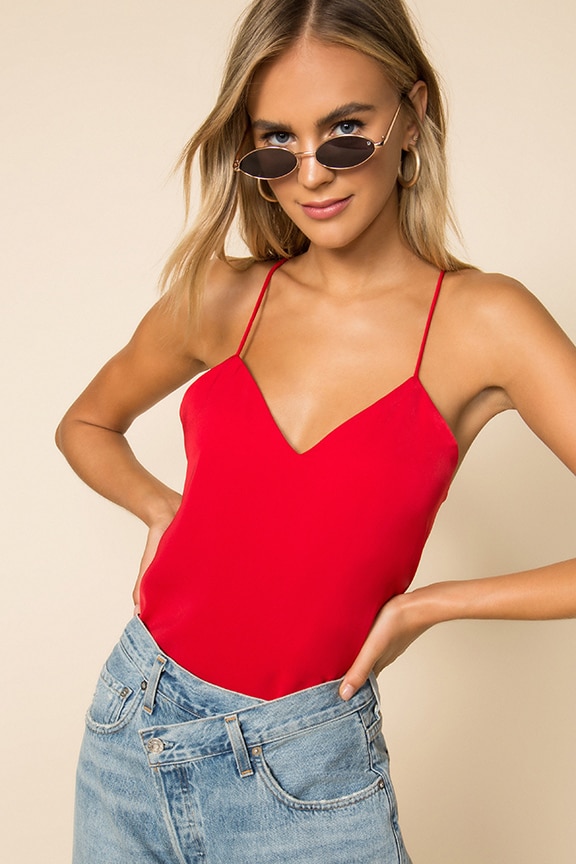 Image 1 of Nicole Open Back Top in Red