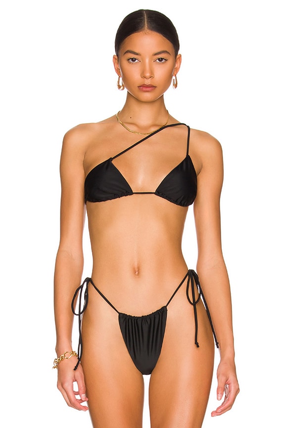 Image 1 of Samara Asymmetrical Bikini Top in Black