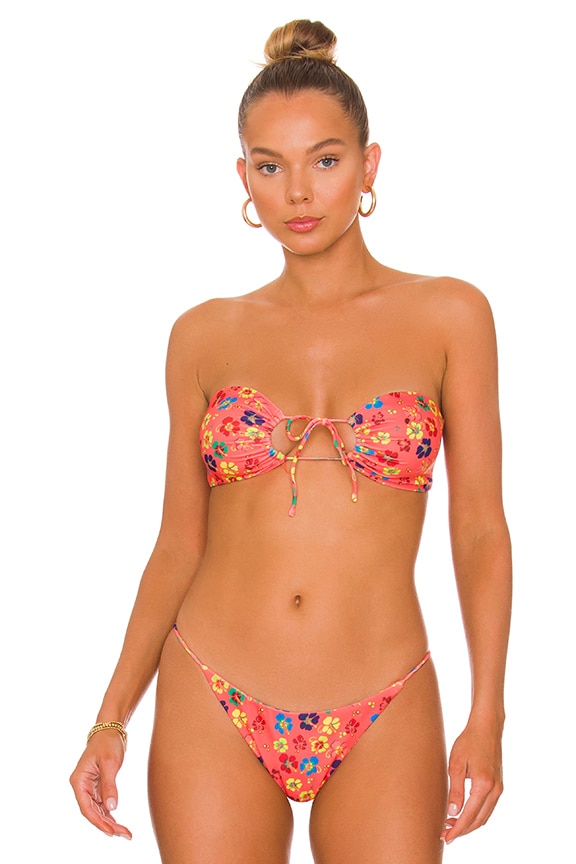 Image 1 of Alina Bikini Top in Orange Floral