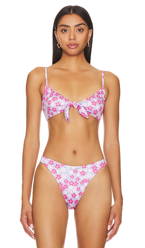 Image 1 of Sofia Bikini Top in Pink Floral