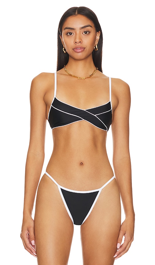Image 1 of Gianna Bikini Top in Black & White