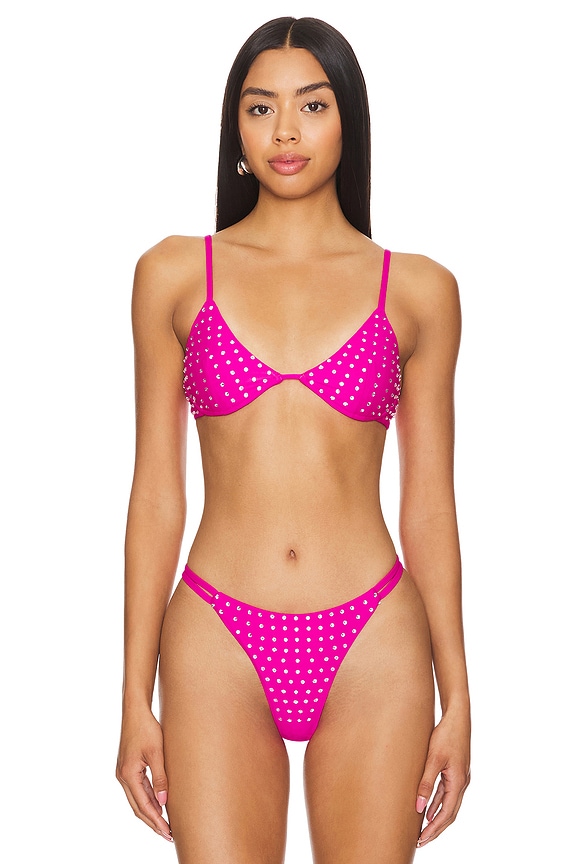 Image 1 of Zita Bikini Top in Hot Pink