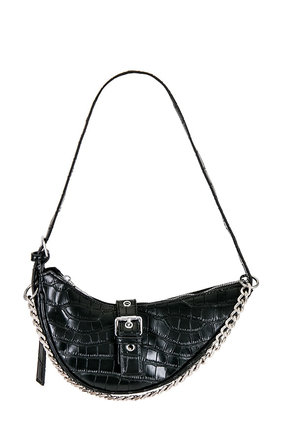 Image 1 of Jade Faux Leather Bag in Black